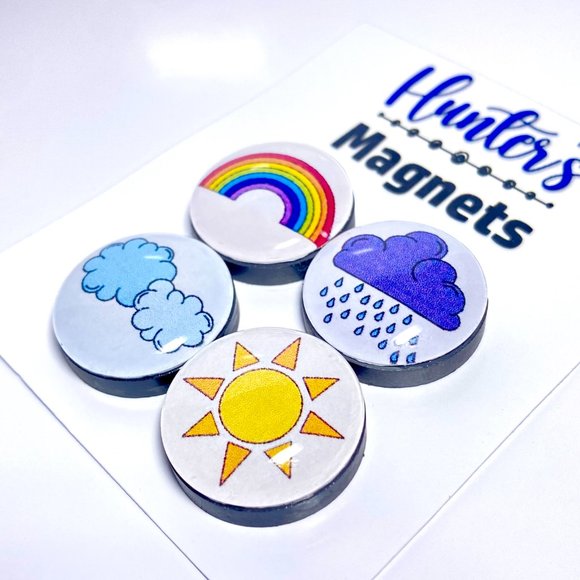 Set of 4 Magnets - Weather Glass Refrigerator Kitchen Whiteboard 07040 - Picture 3 of 3